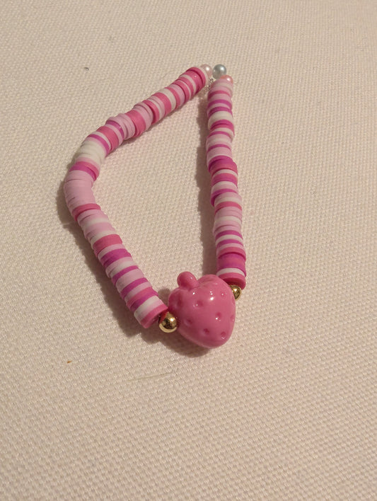 Zoete Roze Aardbei Armband β Een Liefdevolle Kleurexplosie!