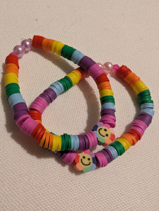 regenboog bloem armband closeup